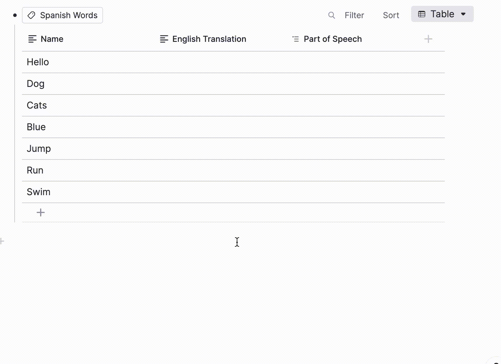 RemNote Advanced Tables tracking projects with due dates and status