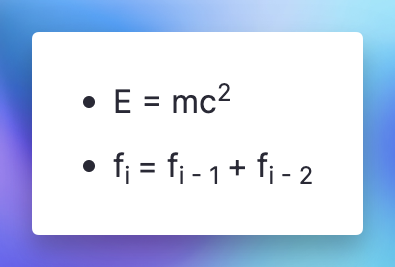 LaTeX equation example showing mathematical notation in RemNote