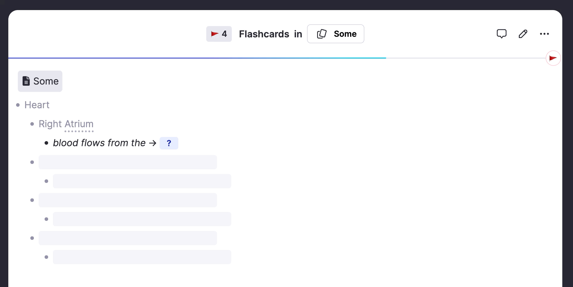 Portal displaying content from another document in RemNote